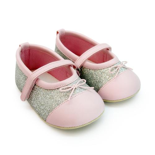 silver sparkly baby shoes